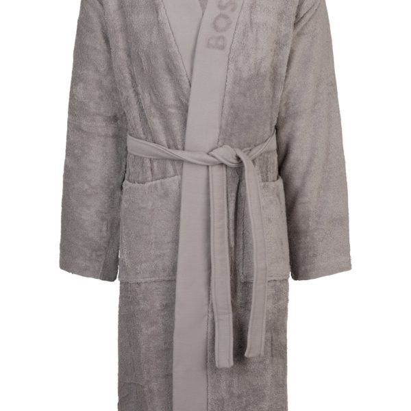 Peignoir en coton à longues fibres avec revers à logo – Hugo Boss