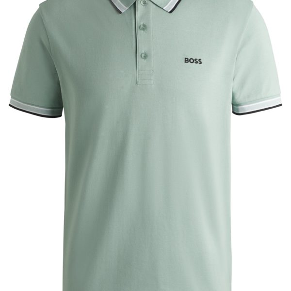 Polo Paddy en piqué de coton avec sous-col logoté – Hugo Boss