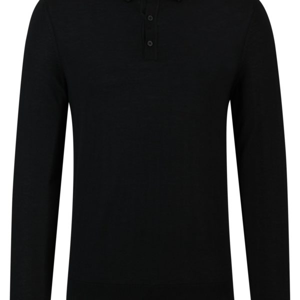 Pull en laine vierge italienne avec manches longues et col polo – Hugo Boss