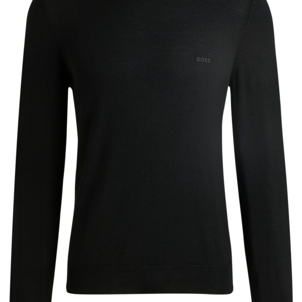 Pull à col rond en laine vierge avec logo brodé – Hugo Boss