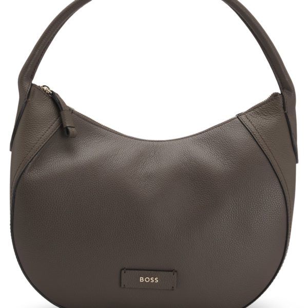 Sac à bandoulière en cuir grainé avec lettres logo – Hugo Boss