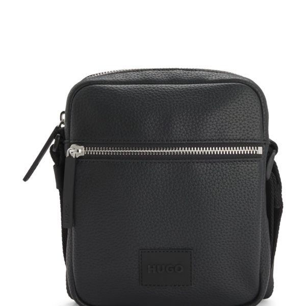 Sac reporter en similicuir grainé avec patch logoté en gomme – Hugo Boss