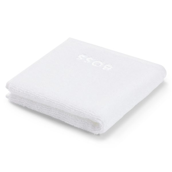 Serviette de toilette en coton avec logo brodé blanc – Hugo Boss