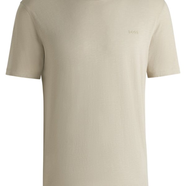 T-shirt Regular en coton flammé avec détail logoté – Hugo Boss