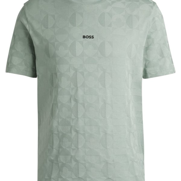 T-shirt Relaxed en coton avec motif cercle en jacquard – Hugo Boss