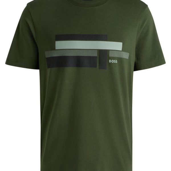 T-shirt coupe décontractée en tissu stretch avec logo artistique – Hugo Boss