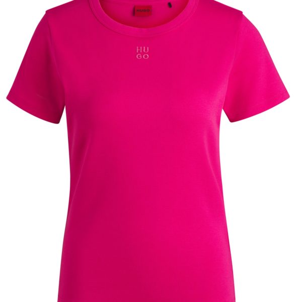 T-shirt en coton mélangé à logo revisité brodé – Hugo Boss