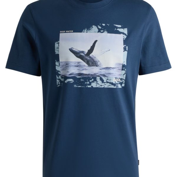 T-shirt en jersey de coton à imprimé photographique – Hugo Boss