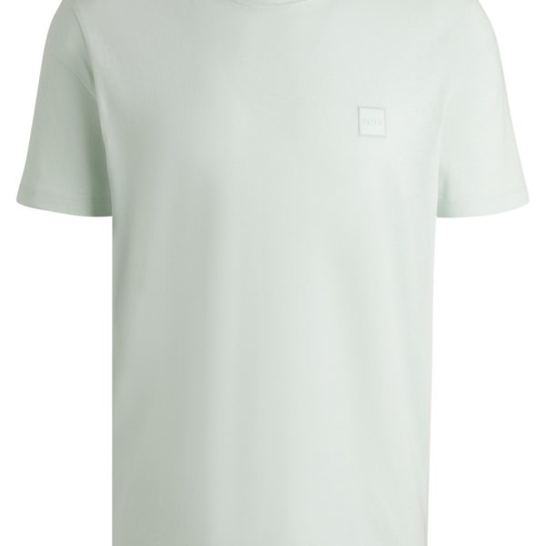 T-shirt en jersey de coton avec patch logoté – Hugo Boss
