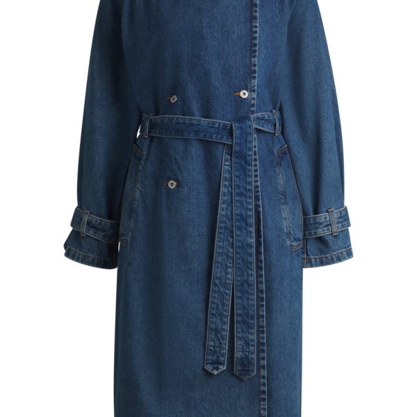 Trench croisé en denim bleu foncé – Hugo Boss