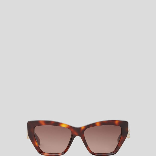 Karl Lagerfeld, Lunettes De Soleil Avec Logo Découpé Karl Signature, Femme, Tortue, Taille: L00