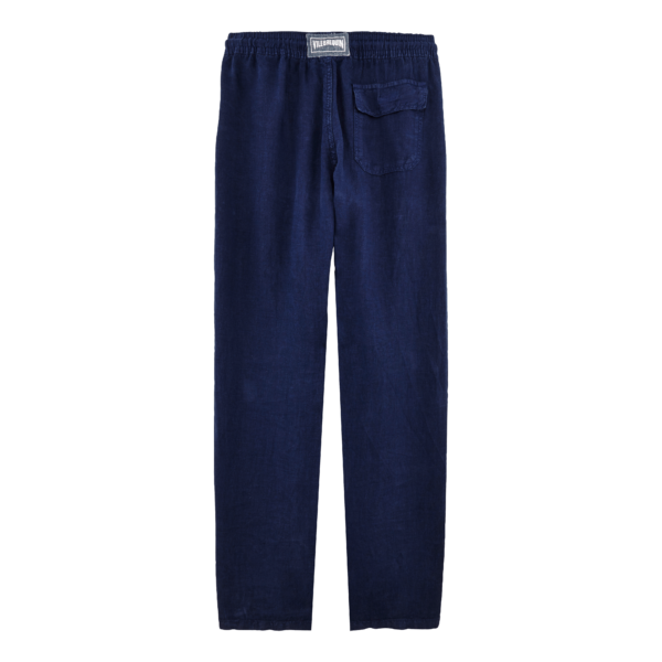 Vilebrequin Men Linen Pants Solid – Pacha – Blue – Size XXXL