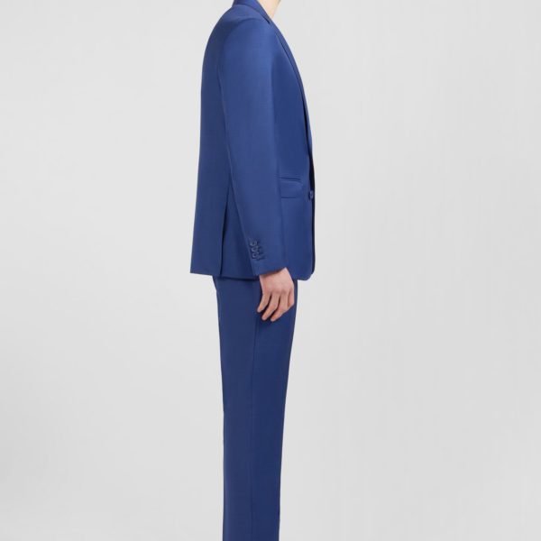 Costume Regular En Laine Bleu Eden Park