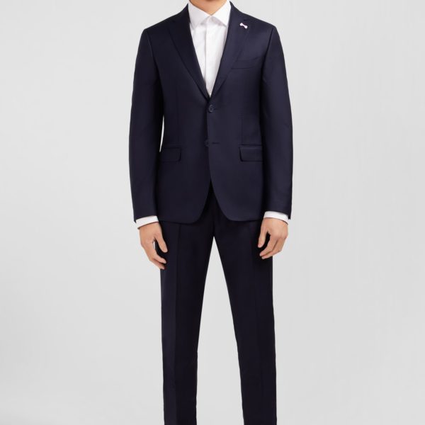 Costume Slim En Laine Bleu Marine Eden Park