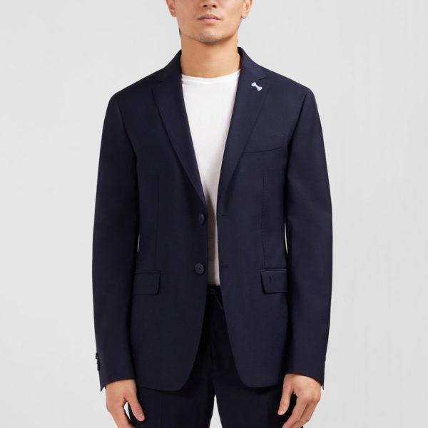 Blazer Bleu Foncé Détails Noeud En Relief Eden Park