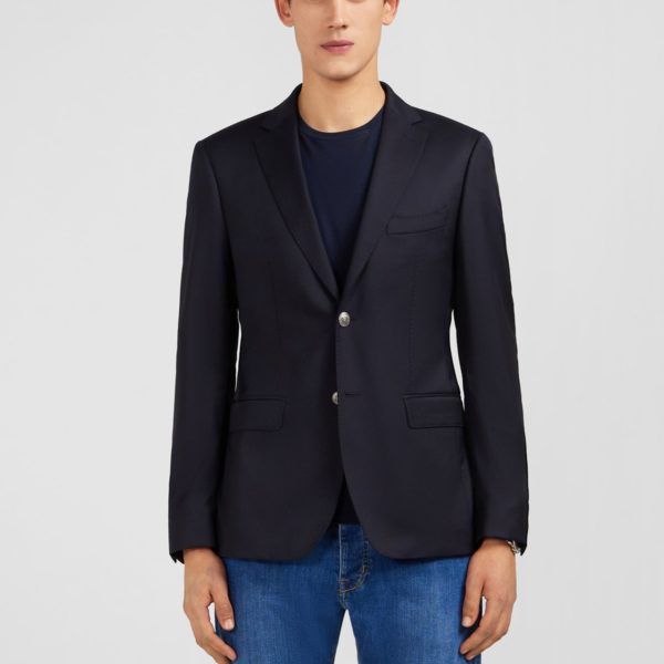 Blazer Bleu Marine Slim Fit 100 % Laine Eden Park