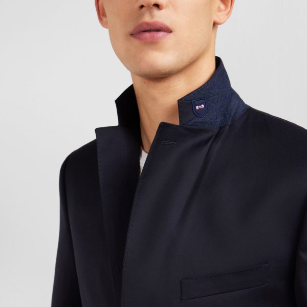 Blazer Bleu Marine 100 % Laine Eden Park