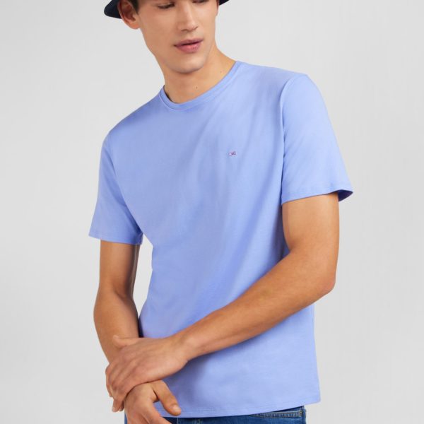 T-shirt Bleu Col Rond À Manches Courtes Eden Park