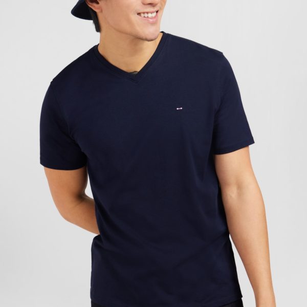T-shirt Bleu Marine Col V À Manches Courtes Eden Park