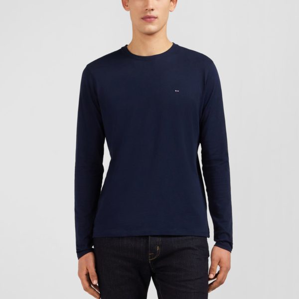 T-shirt Bleu Marine Col Rond À Manches Longues Eden Park