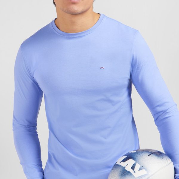T-shirt Bleu Col Rond À Manches Longues Eden Park