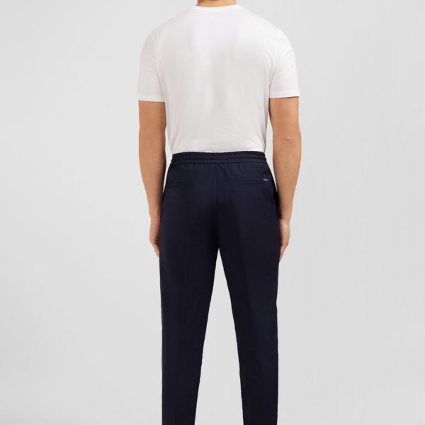 Pantalon Taille Élastiquée Bleu Marine Eden Park