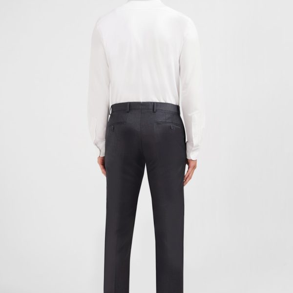 Pantalon Slim Gris En Laine À Plis Cassés Eden Park