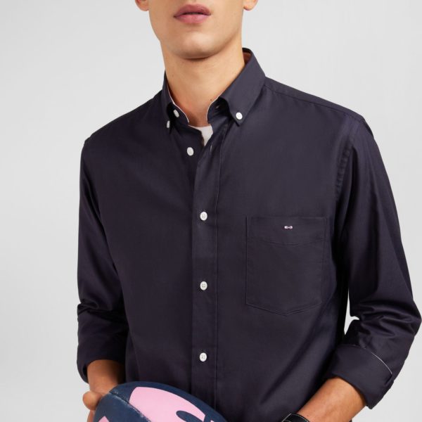 Chemise Gris Foncé Unie En Coton Eden Park