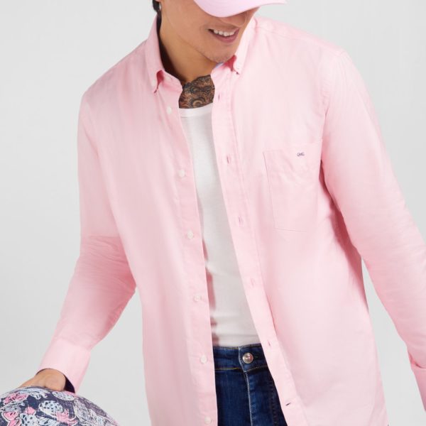 Chemise Rose Unie En Coton Eden Park