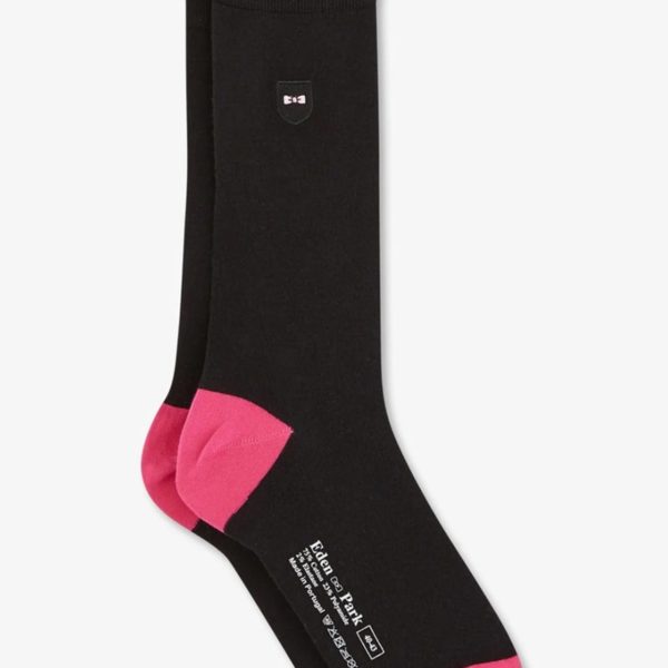 Chaussettes Montantes Noires Color-block Eden Park