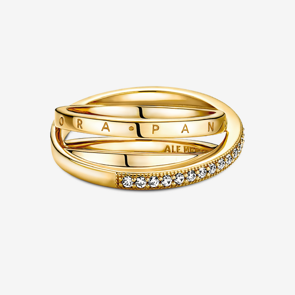 Anneau Triple Pavé Croisé - Pandora