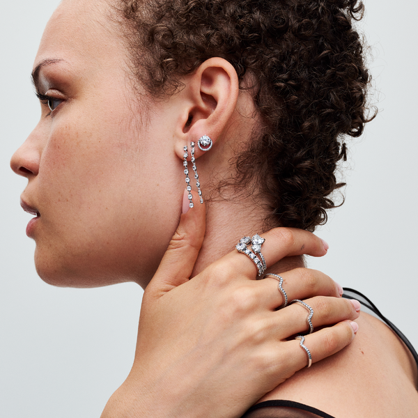 Bague Scintillante Cœur Double - Pandora