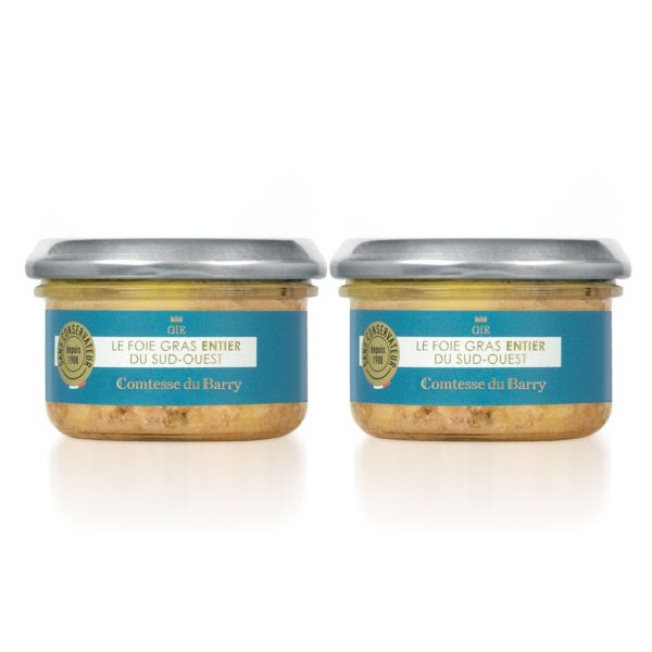 Lot de 2 Foies gras d’oie entier du Sud-Ouest 90g-Comtesse du Barry