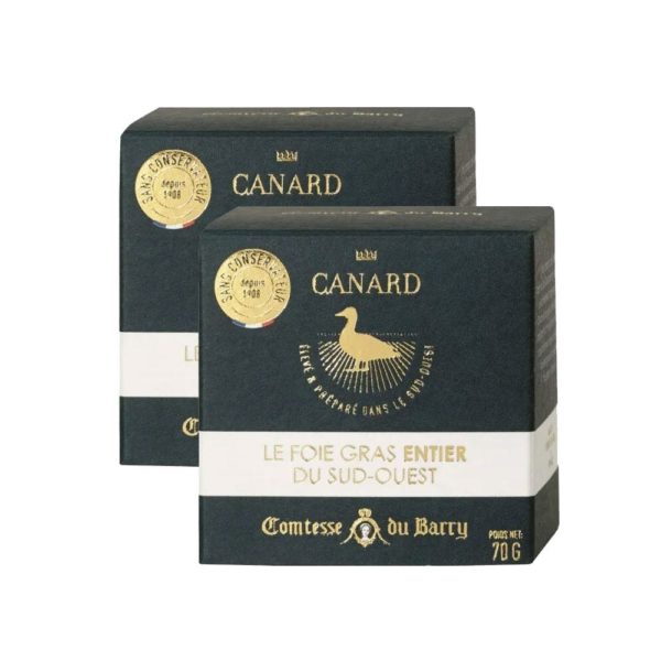 Lot de 2 Foies gras de canard entier du Sud-Ouest 70g-Comtesse du Barry