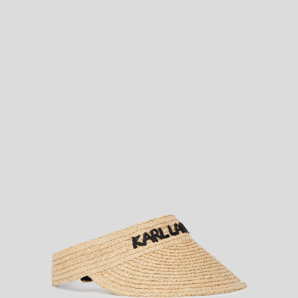Karl Lagerfeld, Visière De Plage En Raphia Avec Logo Karl, Femme, Naturel, Taille: X00