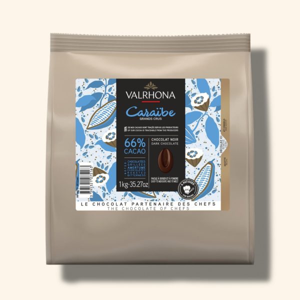 Chocolat noir pour la pâtisserie Caraïbe 66% – 1kg – VALRHONA