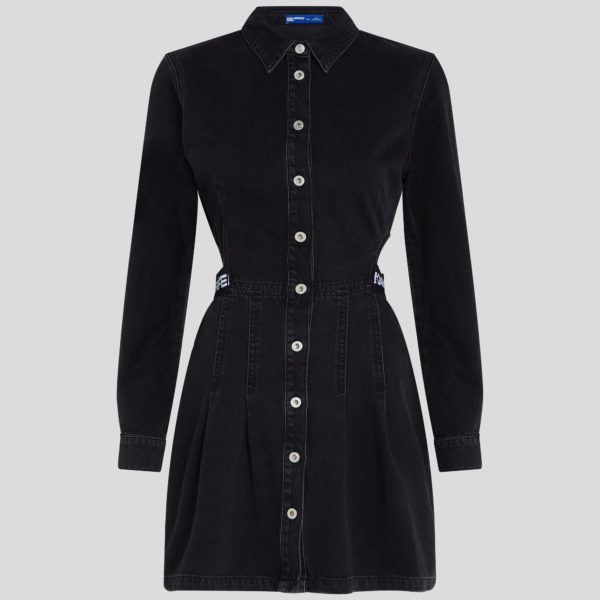 KL Jeans, Robe En Jean Avec Découpes Klj, Femme, NOIR DÉLAVÉ, Taille: XXS