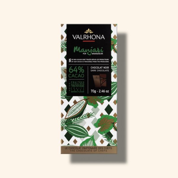 Tablette chocolat noir Manjari 64% – 70g – VALRHONA