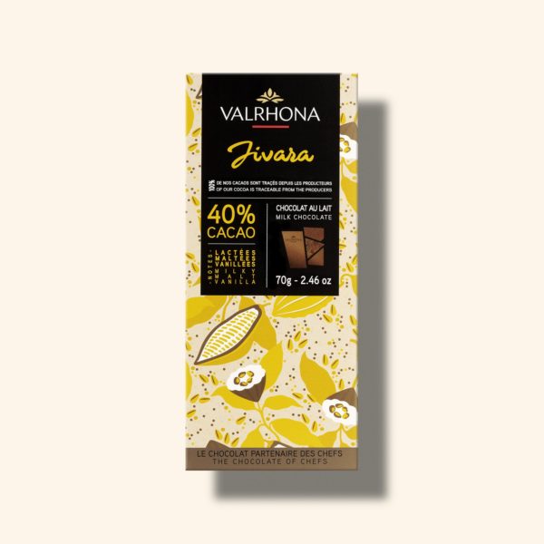 Tablette chocolat au lait Jivara 40% – 70g – VALRHONA