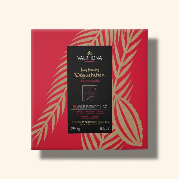 Coffret 50 carrés de chocolat noir – 250g – VALRHONA