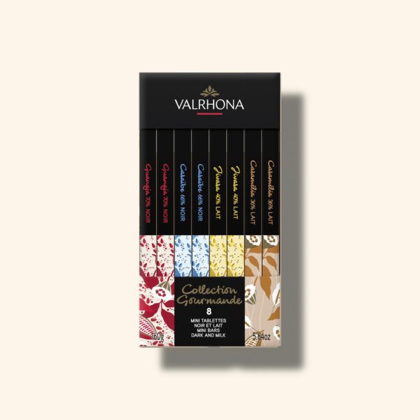 Étui 8 mini tablettes noir et lait – 160g – VALRHONA