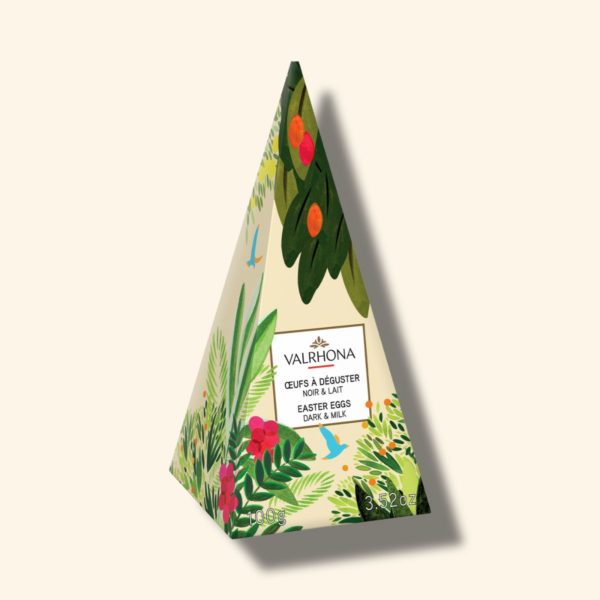 Cône d’œufs de Pâques, noir et lait – 100 g – VALRHONA