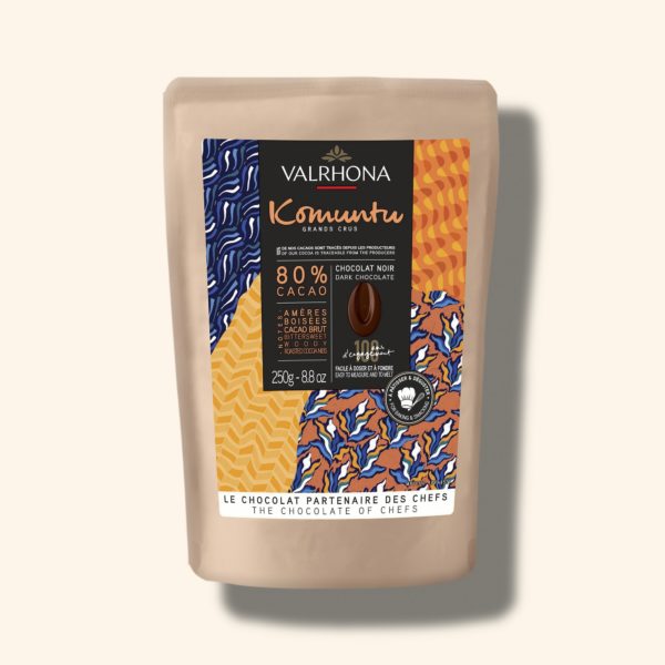 Chocolat noir pour la pâtisserie Komuntu 80% – 250g – VALRHONA