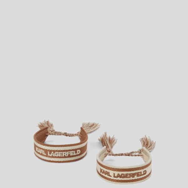Karl Lagerfeld, Bracelets Tissés K/essential – Lot De 2, Femme, Champignon Brun, Taille: X00