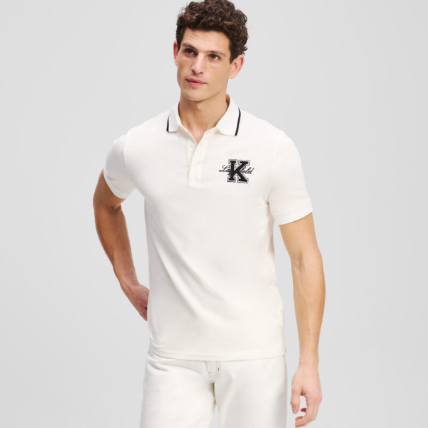 Karl Lagerfeld, Polo Avec L’initiale K, Homme, Blanc Cassé, Taille: LXXL