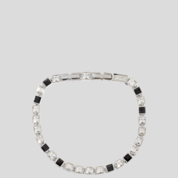 Karl Lagerfeld, Bracelet De Cristaux, Femme, Argent, Taille: L00