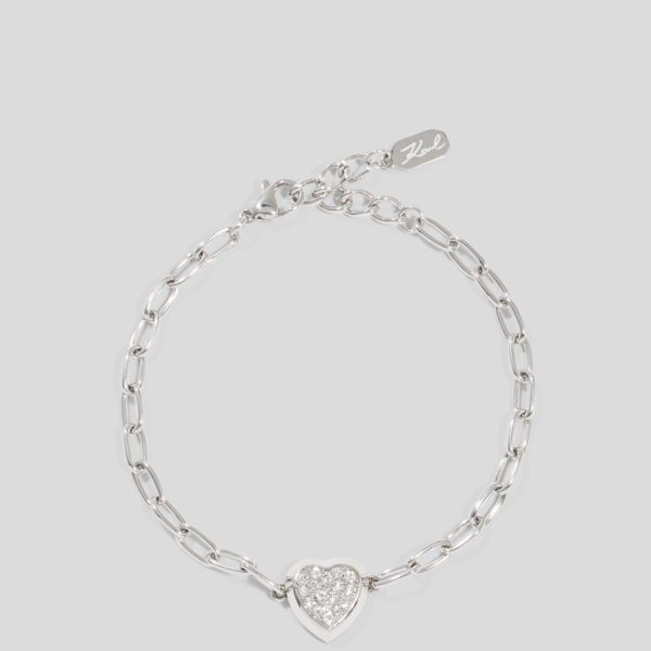 Karl Lagerfeld, Bracelet À Breloque Pavé, Femme, Argent, Taille: L00
