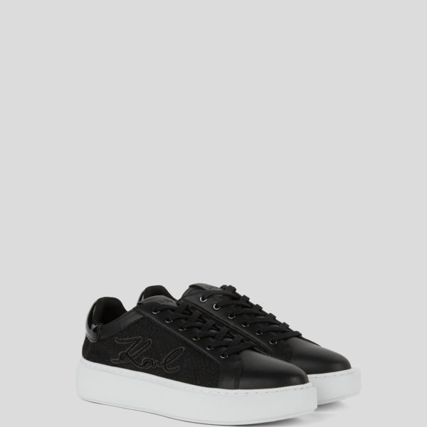 Karl Lagerfeld, Baskets À Lacets Karl Signature Maxi Kup, Femme, Noir, Taille: L41