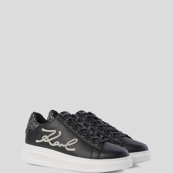 Karl Lagerfeld, Baskets À Strass Kapri Signia, Femme, Noir/Argent, Taille: L41