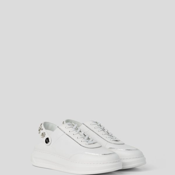Karl Lagerfeld, Baskets À Bride Arrière Kapri Florastone, Femme, Blanc, Taille: L41